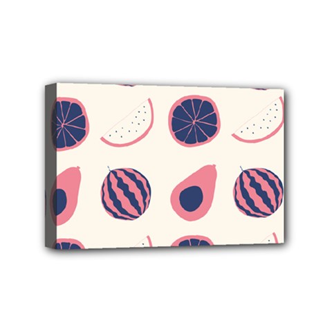 Fruits Halves Pattern Design Mini Canvas 6  x 4  (Stretched) from ArtsNow.com