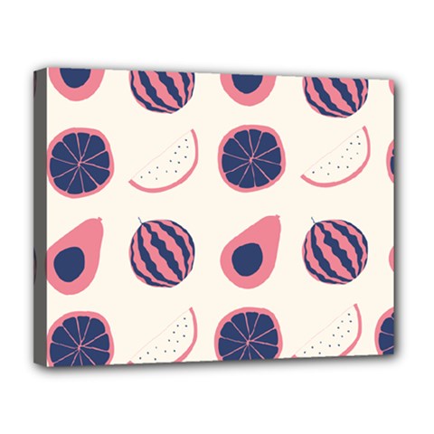 Fruits Halves Pattern Design Canvas 14  x 11  (Stretched) from ArtsNow.com