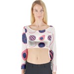Fruits Halves Pattern Design Long Sleeve Crop Top