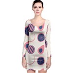 Fruits Halves Pattern Design Long Sleeve Bodycon Dress