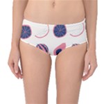 Fruits Halves Pattern Design Mid-Waist Bikini Bottoms