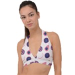 Fruits Halves Pattern Design Halter Plunge Bikini Top