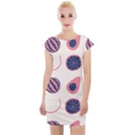 Fruits Halves Pattern Design Cap Sleeve Bodycon Dress