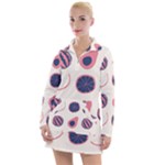 Fruits Halves Pattern Design Women s Long Sleeve Casual Dress