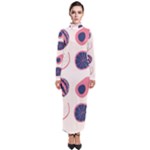 Fruits Halves Pattern Design Turtleneck Maxi Dress