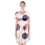 Fruits Halves Pattern Design Short Sleeve V-neck Flare Dress