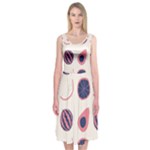 Fruits Halves Pattern Design Midi Sleeveless Dress