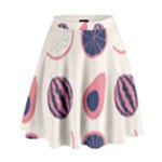 Fruits Halves Pattern Design High Waist Skirt