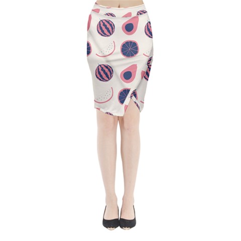 Fruits Halves Pattern Design Midi Wrap Pencil Skirt from ArtsNow.com
