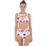 Fruits Halves Pattern Design Bandaged Up Bikini Set 