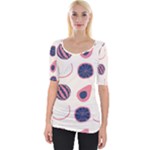 Fruits Halves Pattern Design Wide Neckline T-Shirt
