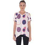 Fruits Halves Pattern Design Cut Out Side Drop T-Shirt