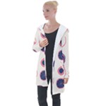 Fruits Halves Pattern Design Longline Hooded Cardigan