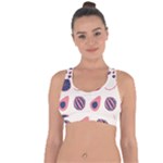 Fruits Halves Pattern Design Cross String Back Sports Bra