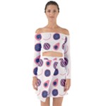 Fruits Halves Pattern Design Off Shoulder Top with Skirt Set