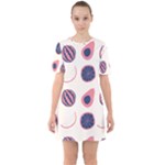 Fruits Halves Pattern Design Sixties Short Sleeve Mini Dress