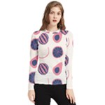 Fruits Halves Pattern Design Women s Long Sleeve Rash Guard