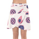 Fruits Halves Pattern Design Wrap Front Skirt