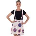 Fruits Halves Pattern Design Velvet Suspender Skater Skirt