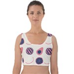 Fruits Halves Pattern Design Velvet Crop Top