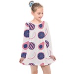 Fruits Halves Pattern Design Kids  Long Sleeve Dress