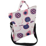 Fruits Halves Pattern Design Fold Over Handle Tote Bag
