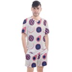 Fruits Halves Pattern Design Men s Mesh T-Shirt and Shorts Set