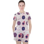 Fruits Halves Pattern Design Women s T-Shirt and Shorts Set