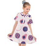 Fruits Halves Pattern Design Kids  Short Sleeve Shirt Dress