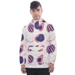 Fruits Halves Pattern Design Men s Front Pocket Pullover Windbreaker
