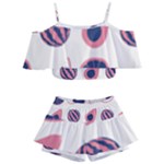 Fruits Halves Pattern Design Kids  Off Shoulder Skirt Bikini