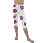 Fruits Halves Pattern Design Kids  Lightweight Velour Capri Leggings 