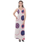 Fruits Halves Pattern Design Sleeveless Velour Maxi Dress