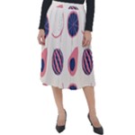 Fruits Halves Pattern Design Classic Velour Midi Skirt 