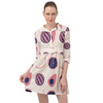 Fruits Halves Pattern Design Mini Skater Shirt Dress