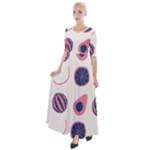 Fruits Halves Pattern Design Half Sleeves Maxi Dress