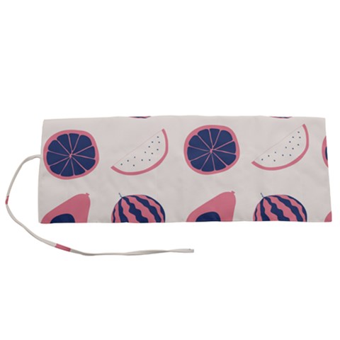 Fruits Halves Pattern Design Roll Up Canvas Pencil Holder (S) from ArtsNow.com