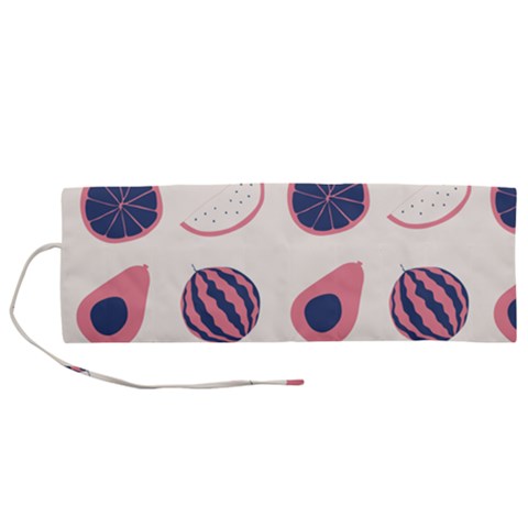 Fruits Halves Pattern Design Roll Up Canvas Pencil Holder (M) from ArtsNow.com