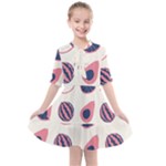 Fruits Halves Pattern Design Kids  All Frills Chiffon Dress