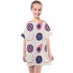 Fruits Halves Pattern Design Kids  One Piece Chiffon Dress