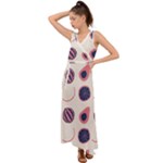Fruits Halves Pattern Design V-Neck Chiffon Maxi Dress