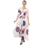 Fruits Halves Pattern Design Waist Tie Boho Maxi Dress