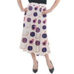 Fruits Halves Pattern Design Midi Mermaid Skirt