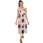 Fruits Halves Pattern Design Halter Tie Back Dress 