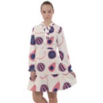 Fruits Halves Pattern Design All Frills Chiffon Dress