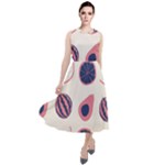 Fruits Halves Pattern Design Round Neck Boho Dress