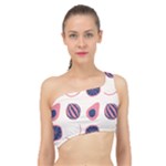 Fruits Halves Pattern Design Spliced Up Bikini Top 