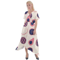 Cross Front Sharkbite Hem Maxi Dress 