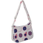 Fruits Halves Pattern Design Zip Up Shoulder Bag