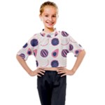 Fruits Halves Pattern Design Kids Mock Neck T-Shirt